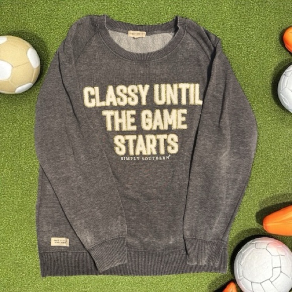 Simply Southern Charcoal Game Day Sweatshirt